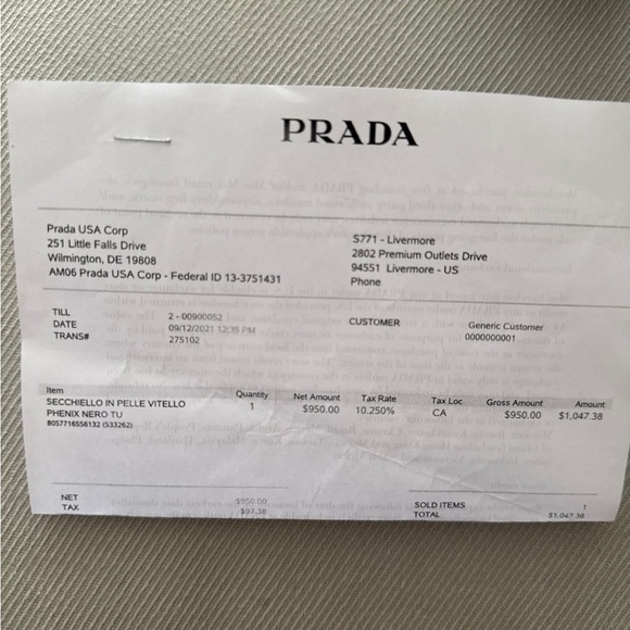 Prada Vitello Shoulder Bag - NWT - Picture 6 of 9